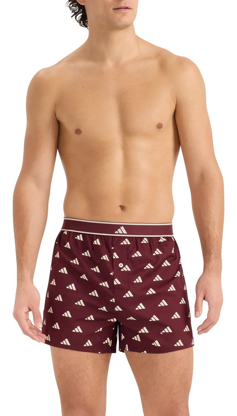 Boxershorts mit Knopfleiste 2er-Pack Blau/Bordeaux - ADIDAS