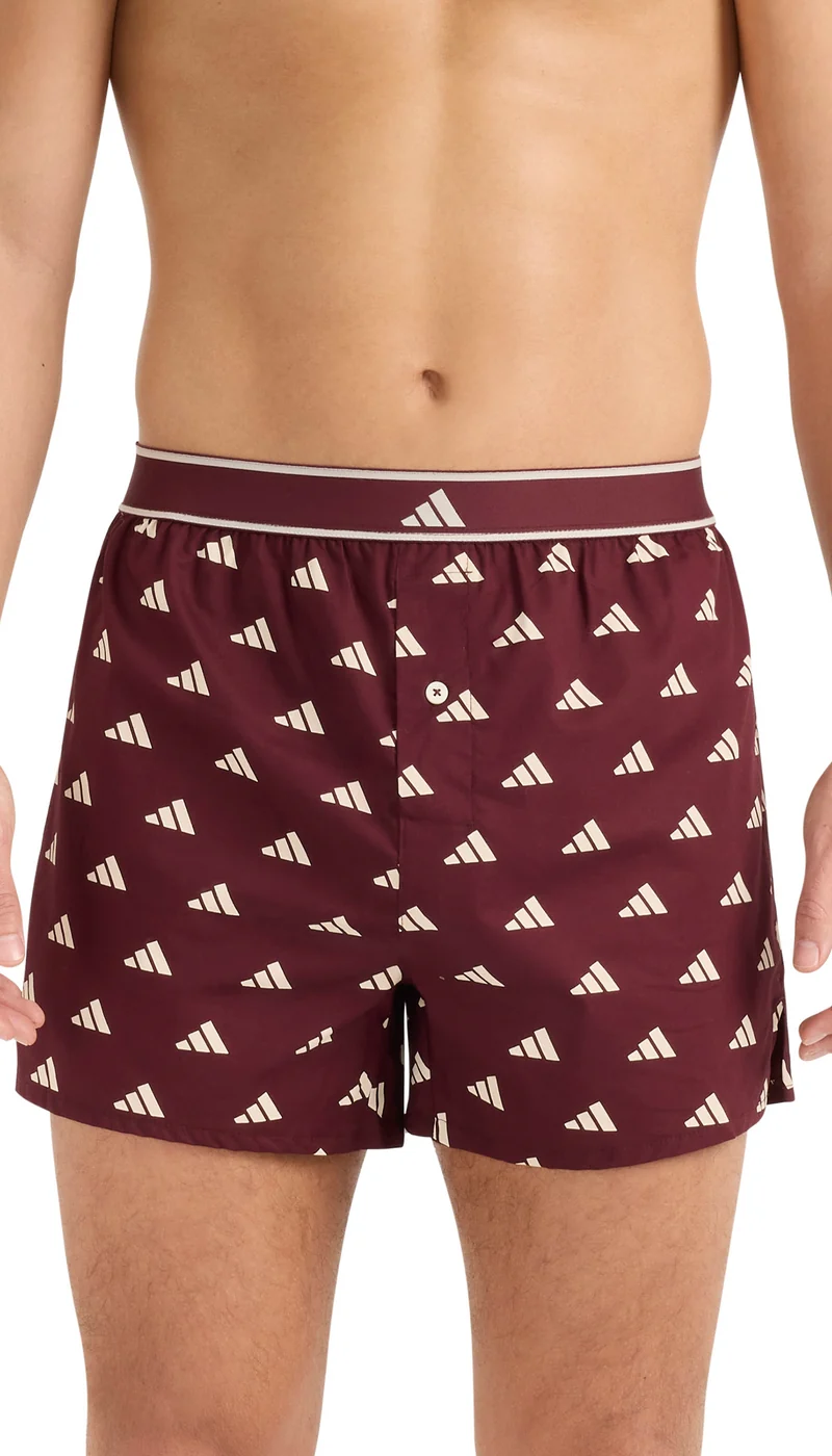 Boxershorts mit Knopfleiste 2er-Pack Blau/Bordeaux - ADIDAS