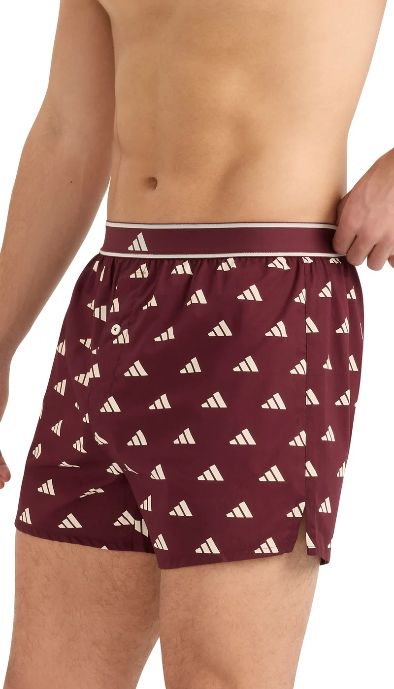 Boxershorts mit Knopfleiste 2er-Pack Blau/Bordeaux - ADIDAS