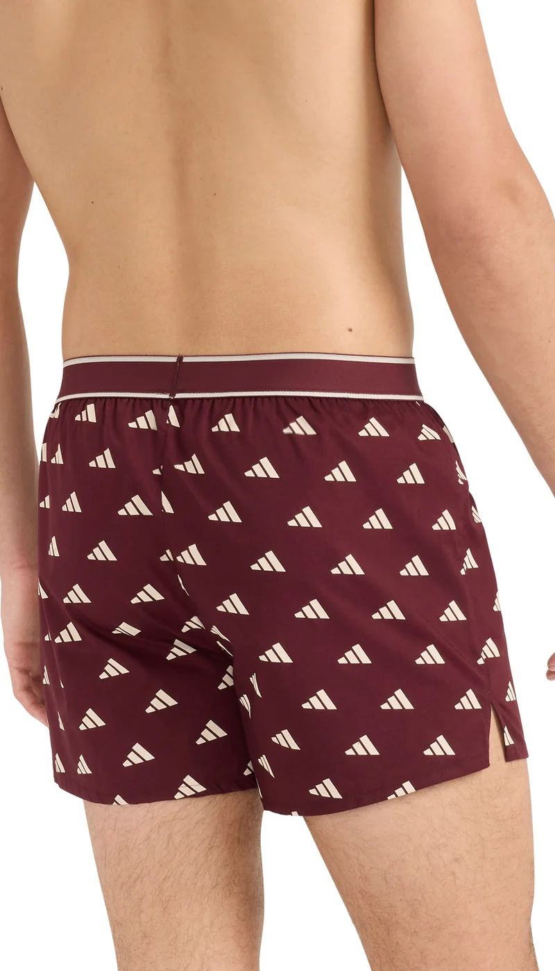 Boxershorts mit Knopfleiste 2er-Pack Blau/Bordeaux - ADIDAS