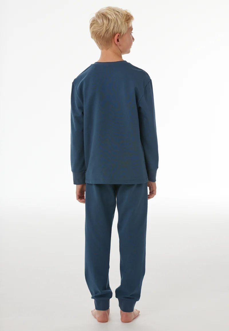 Schlafanzug mit Bündchen Dunkelblau - Nightwear