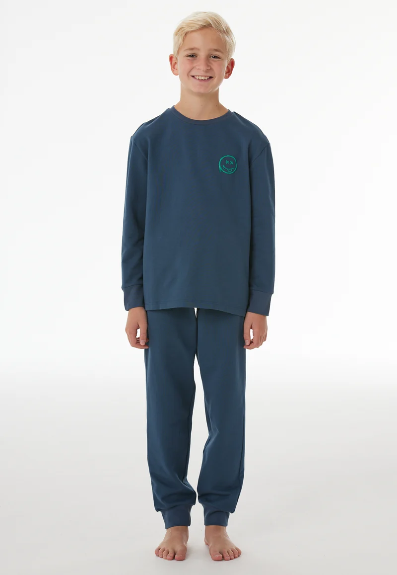 Schlafanzug mit Bündchen Dunkelblau - Nightwear