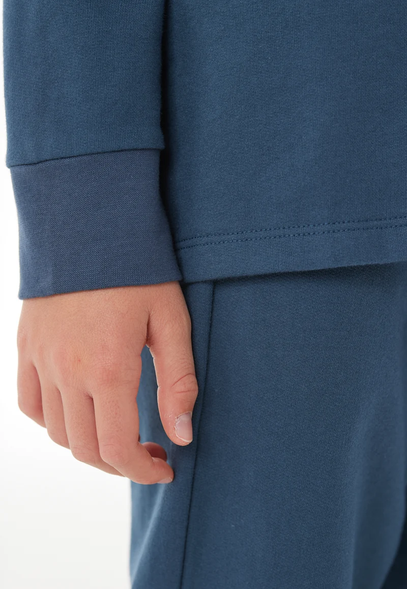 Schlafanzug mit Bündchen Dunkelblau - Nightwear