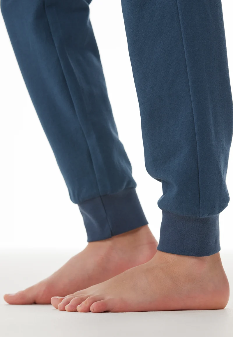 Schlafanzug mit Bündchen Dunkelblau - Nightwear