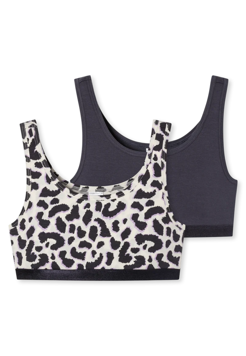 Bustier 2er-Pack Anthrazit /Weiss gemustert - 95/5