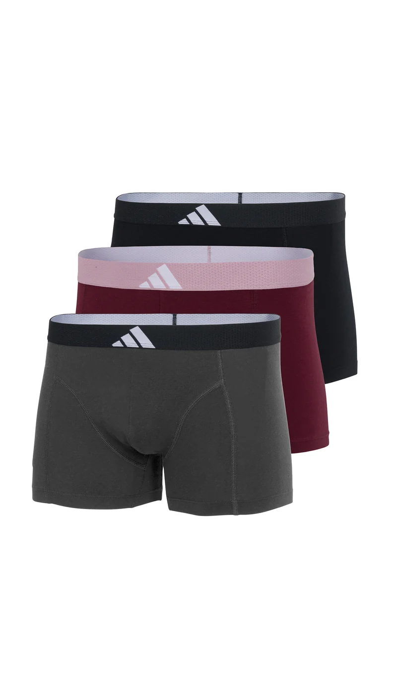 Enge Boxershorts 3er-Pack Bordeaux/Schwarz/Grau- ADIDAS