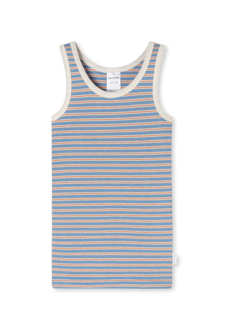 Unterhemd Doppelripp 2er-Pack Bunt gestreift - Double Rib