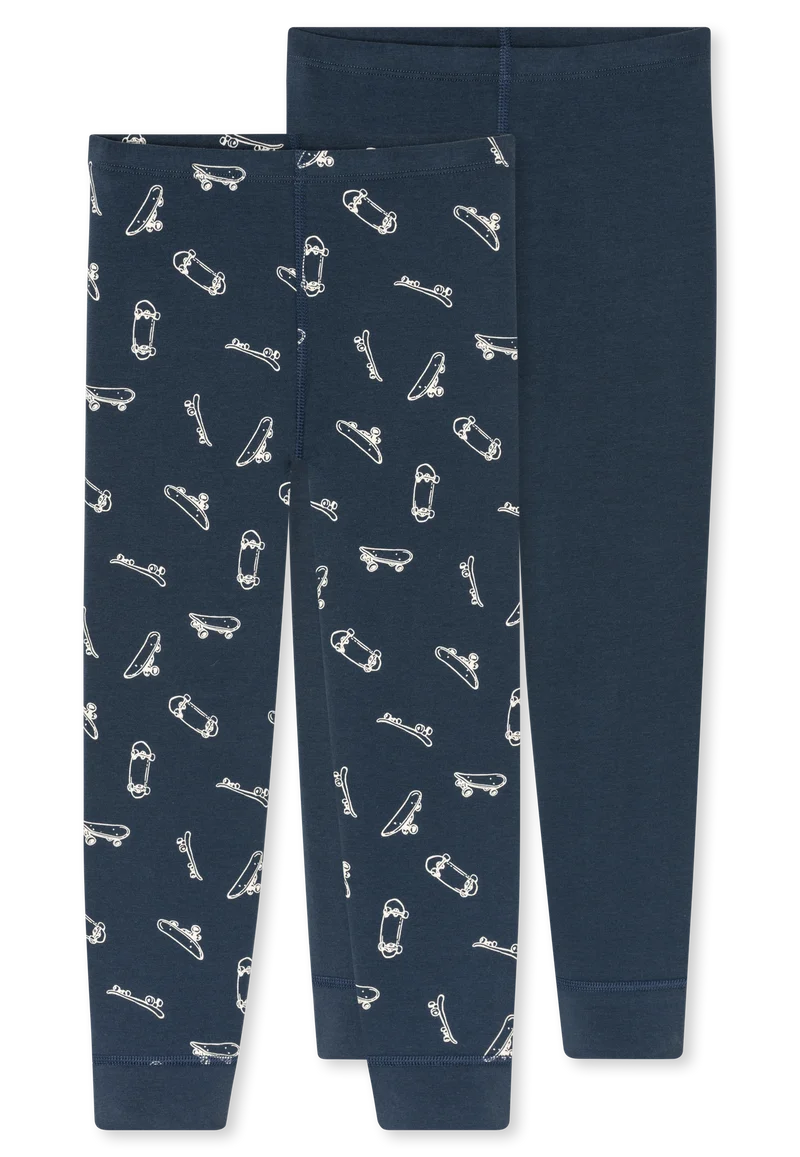 Unterhose lang 2er-Pack Blau gemustert - 95/5