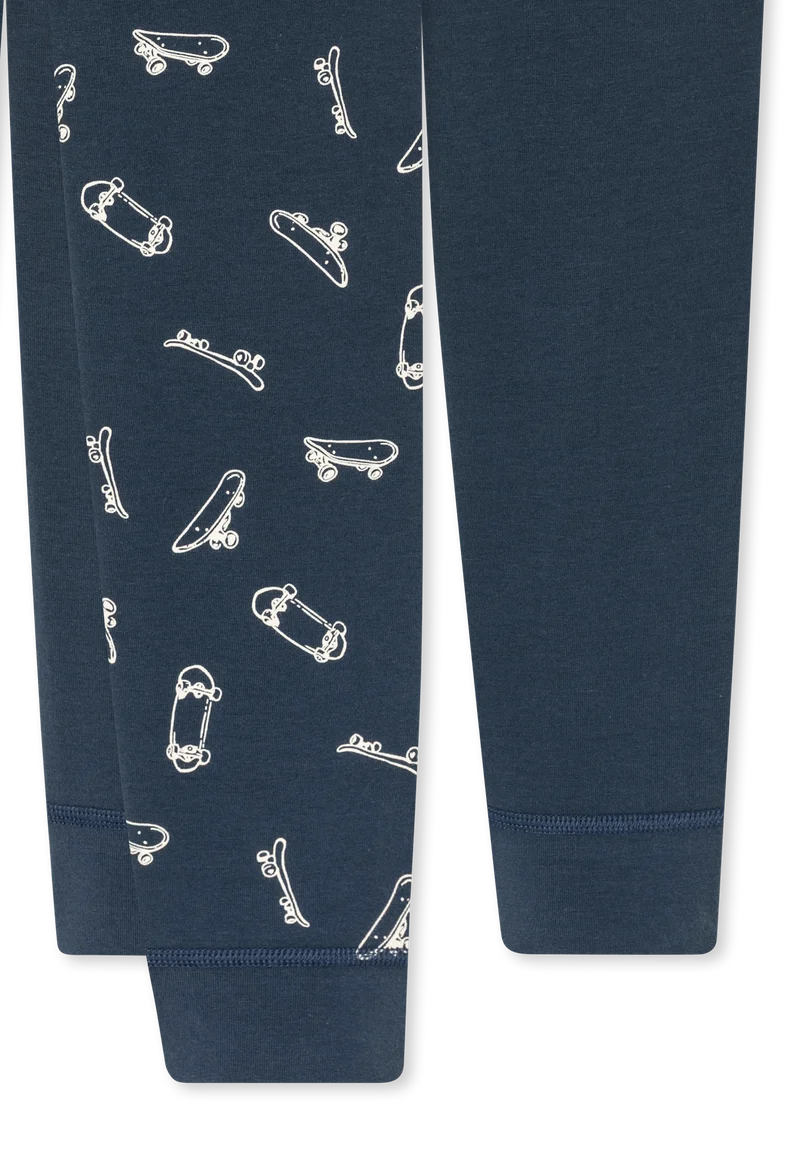 Unterhose lang 2er-Pack Blau gemustert - 95/5