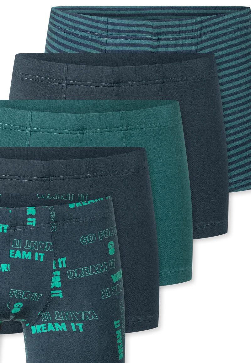 Shorts 5er-Pack Grün/Blau gemustert - 95/5
