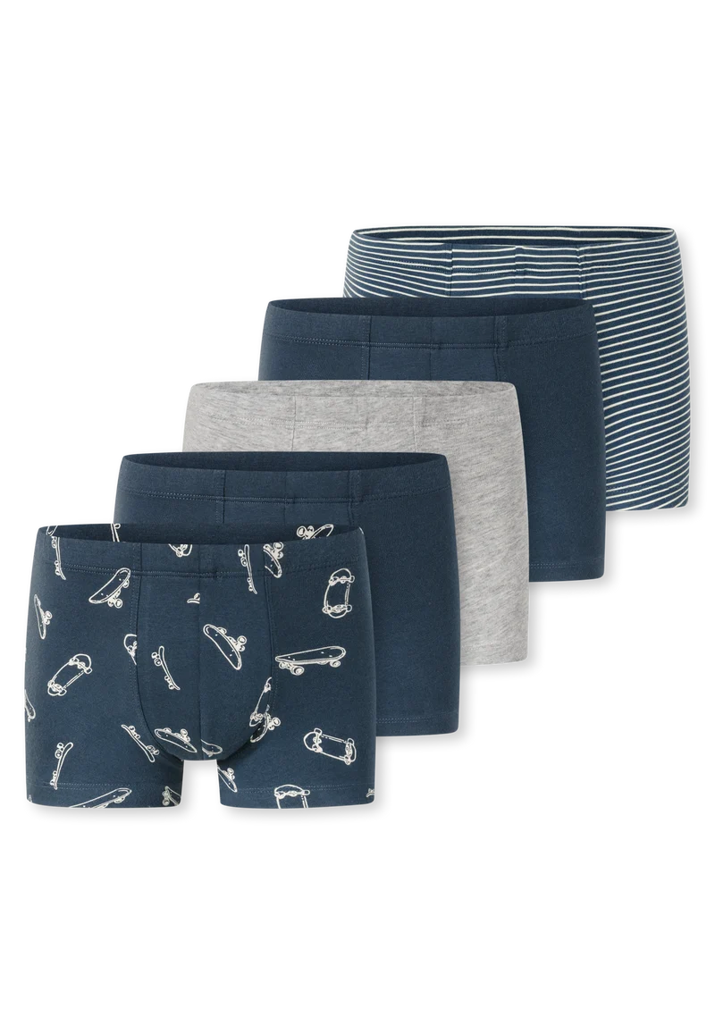 Shorts 5er-Pack Blau/Grau gemustert - 95/5