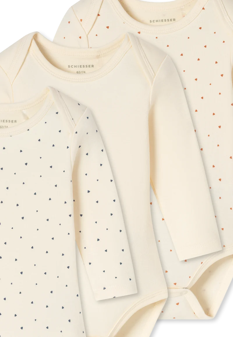 Body Feinripp 3er-Pack Bunt gemustert - Baby