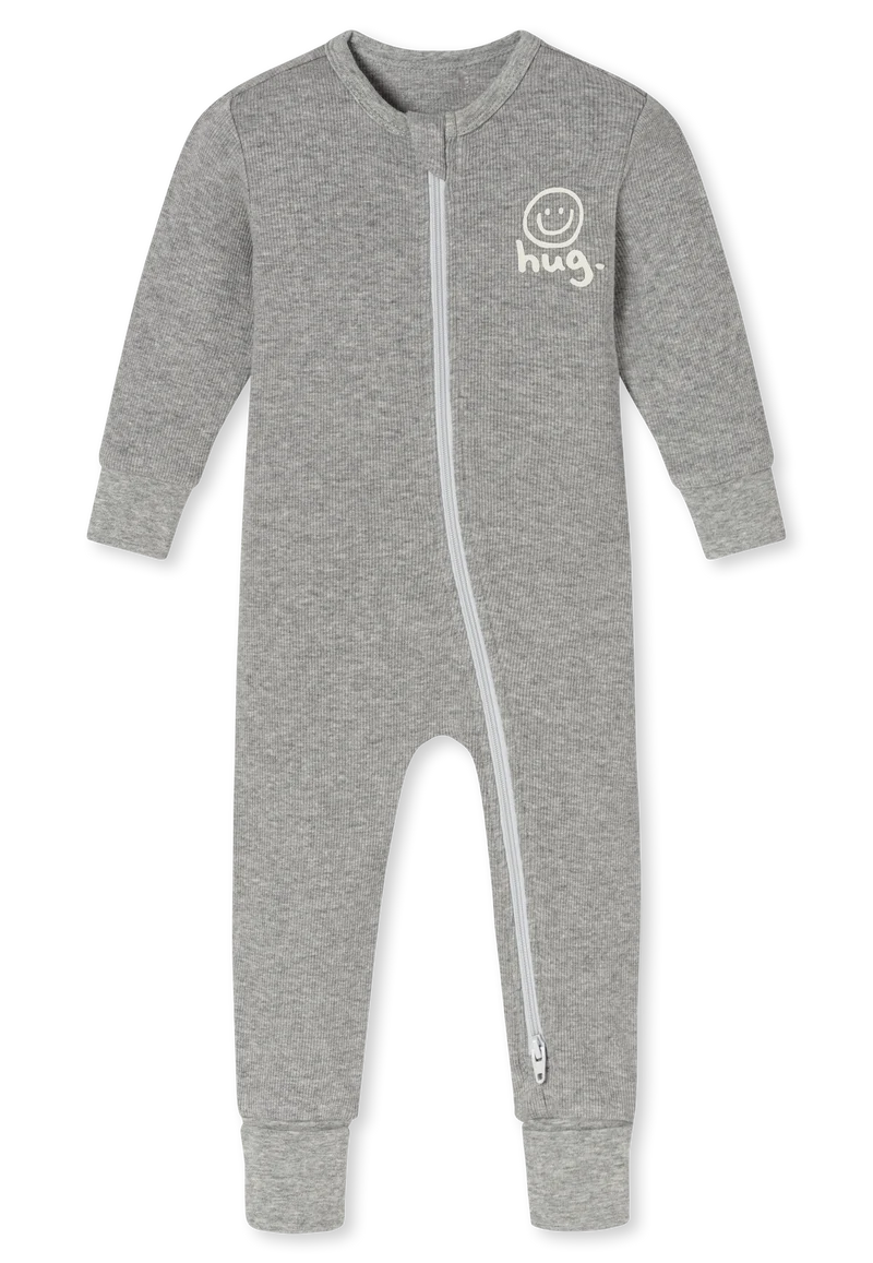 Strampler Doppelripp Grau - Baby