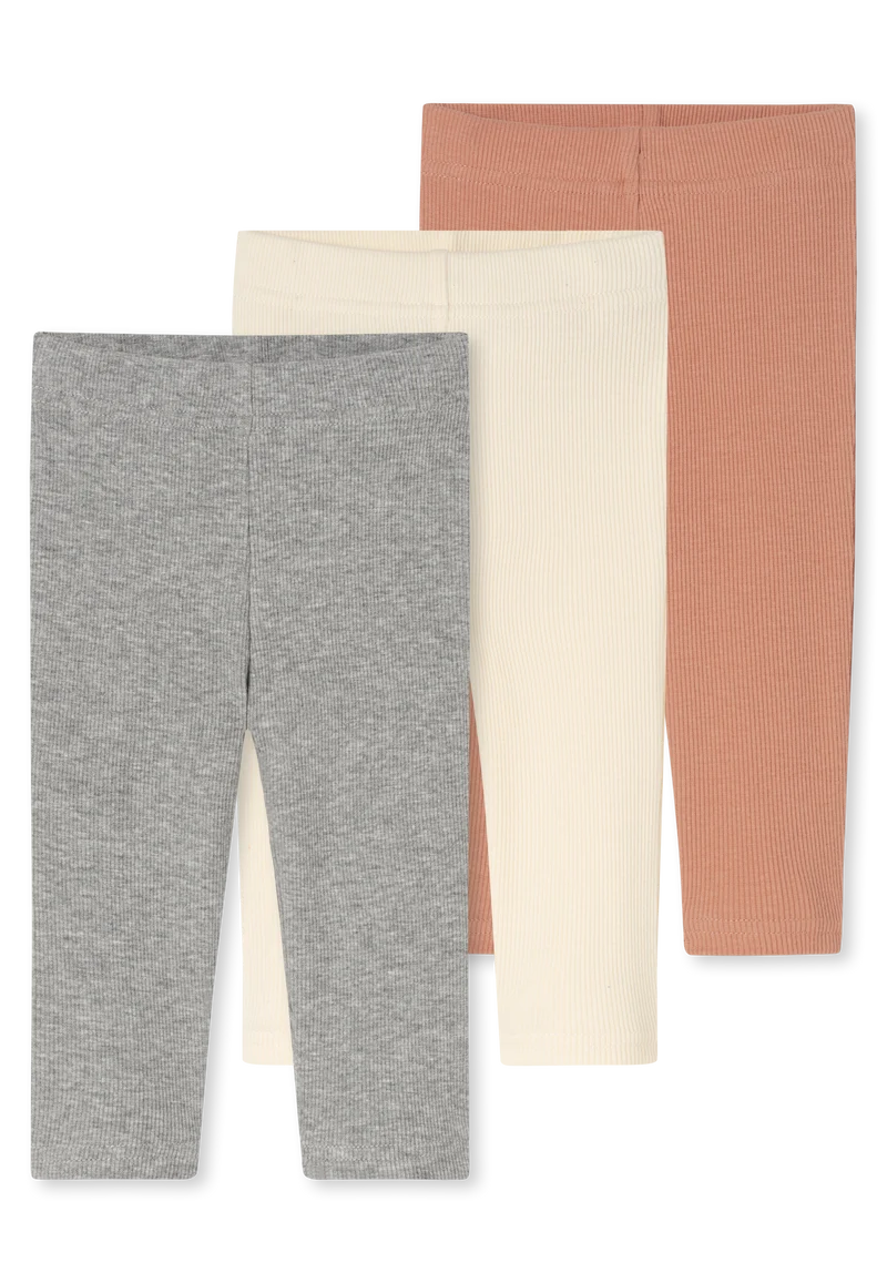 Hose lang Doppelripp 3er-Pack Bunt - Baby