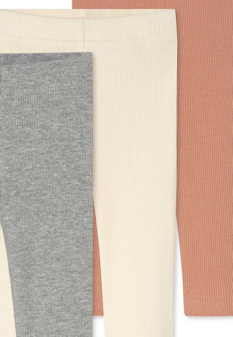 Hose lang Doppelripp 3er-Pack Bunt - Baby