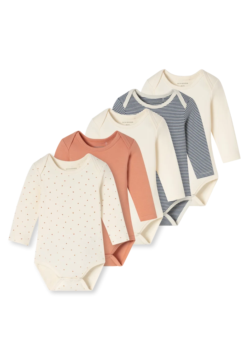 Body Feinripp 5er-Pack Bunt gemustert - Baby