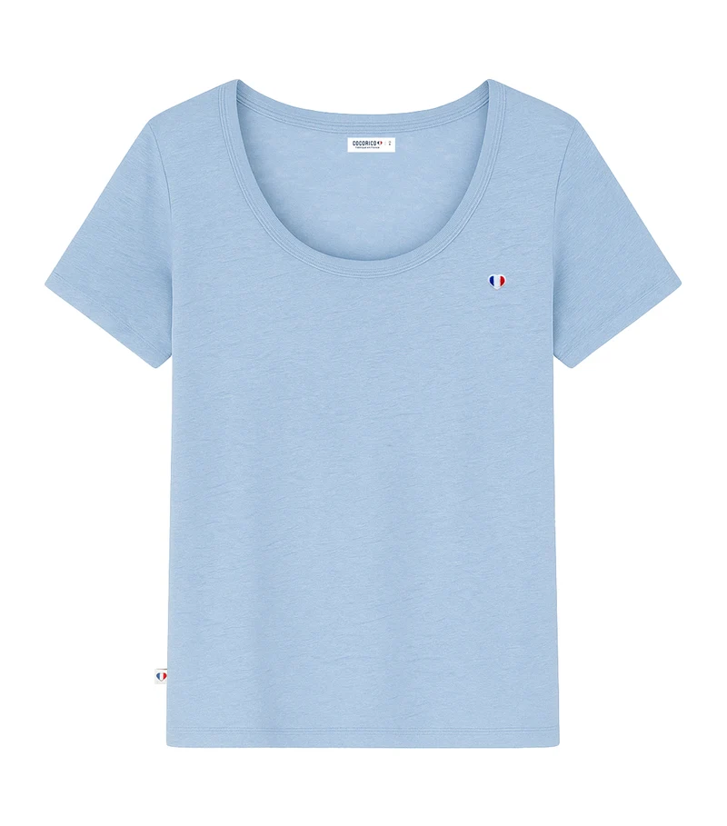 T-shirt Femme en Lin Ciel - Iconique