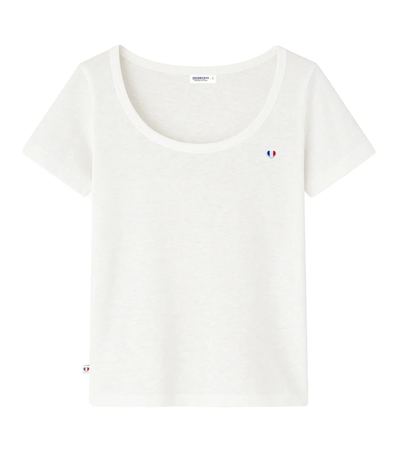 T-shirt Femme en Lin Blanc - Iconique