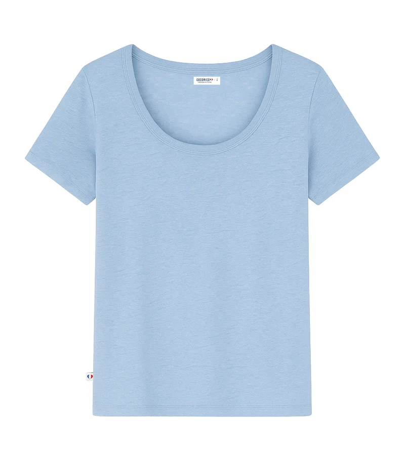 T-shirt Femme en Lin Ciel - Intemporel