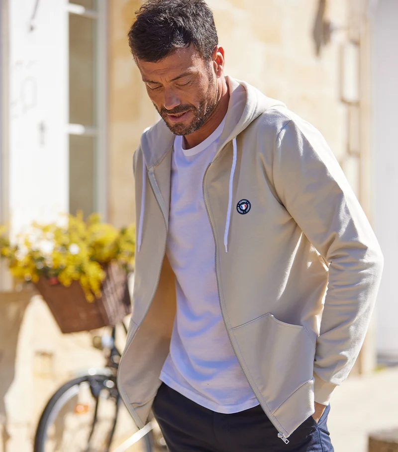 Sweat Zippé Homme Sable - Blason