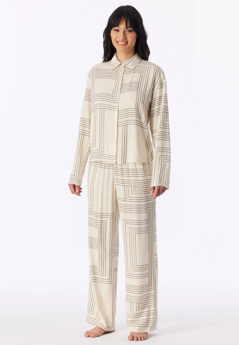 Pyjama Off-White gemustert - Selected Premium