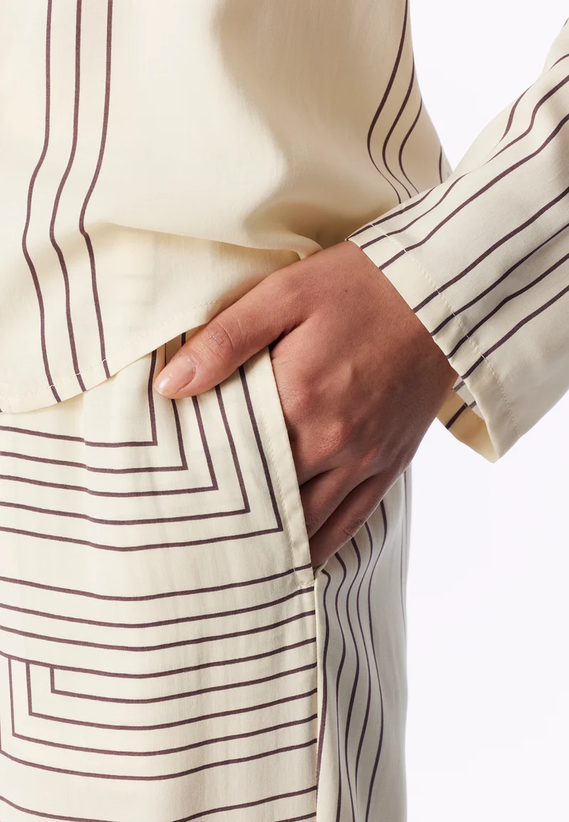 Pyjama Off-White gemustert - Selected Premium