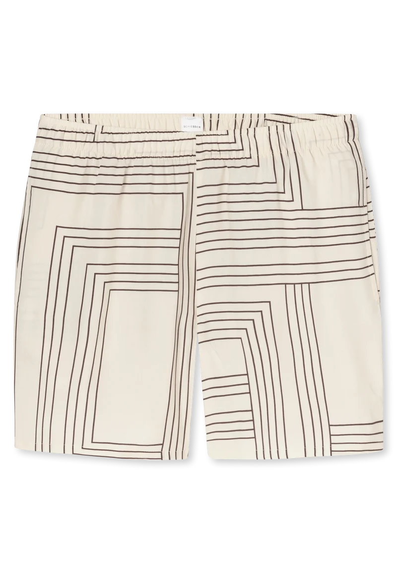 Pyjama kurz Off-White gemustert - Selected Premium
