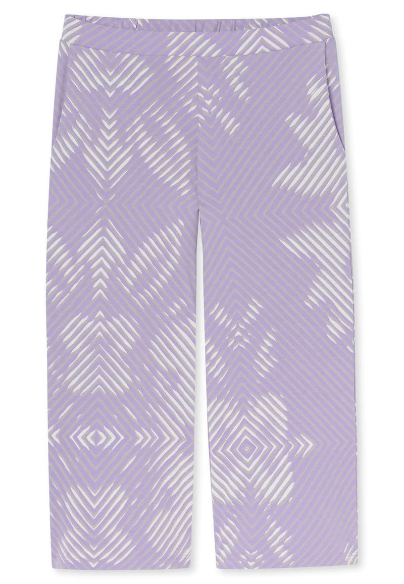 Schlafanzug 3/4-lang Lila gemustert - Modern Nightwear