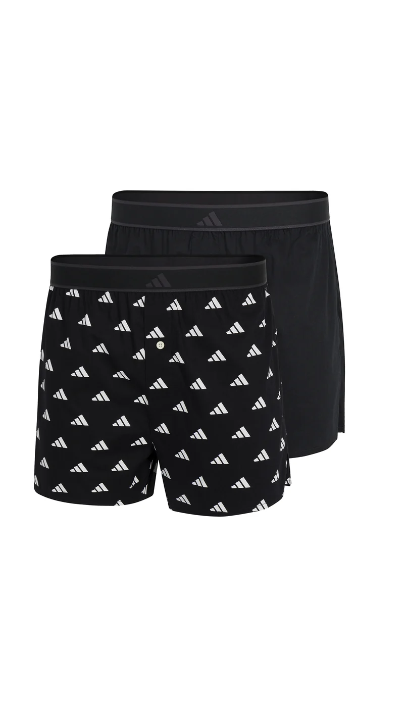 Boxershorts mit Knopfleiste 2er-Pack Schwarz/Weiss - ADIDAS