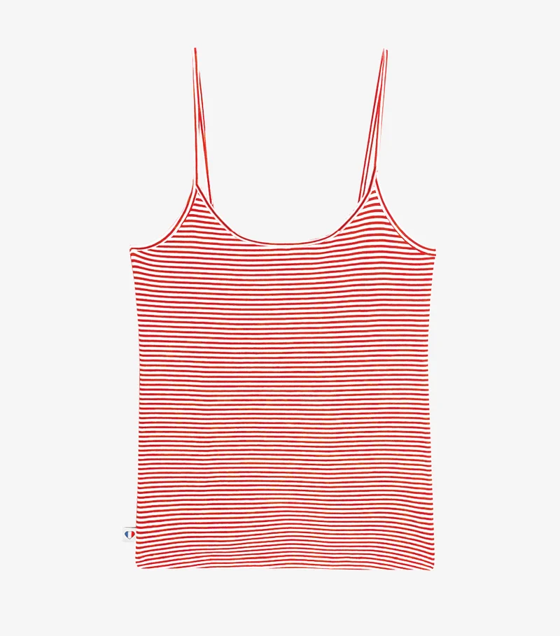 Caraco Femme Rayé Rouge - Intemporel