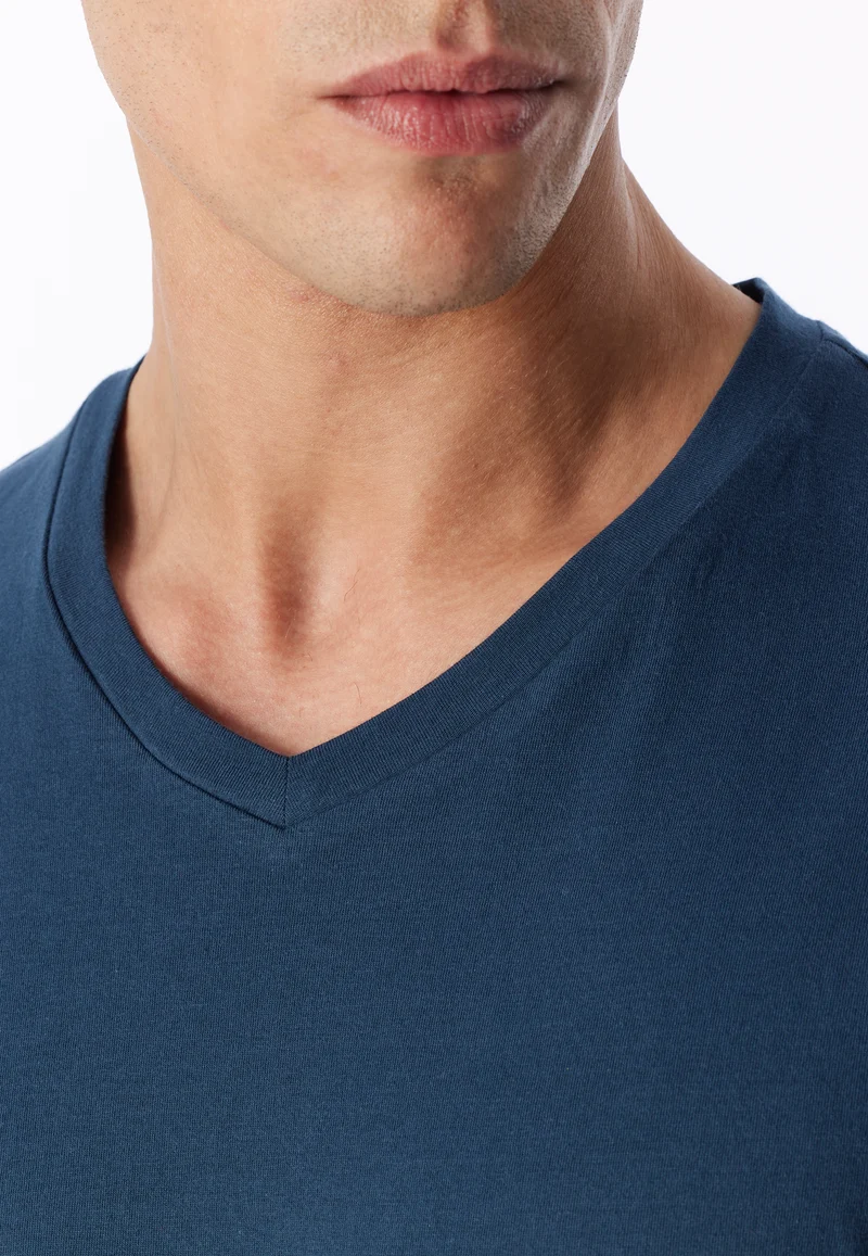 Schlafanzug kurz Blau kariert - Casual Essentials
