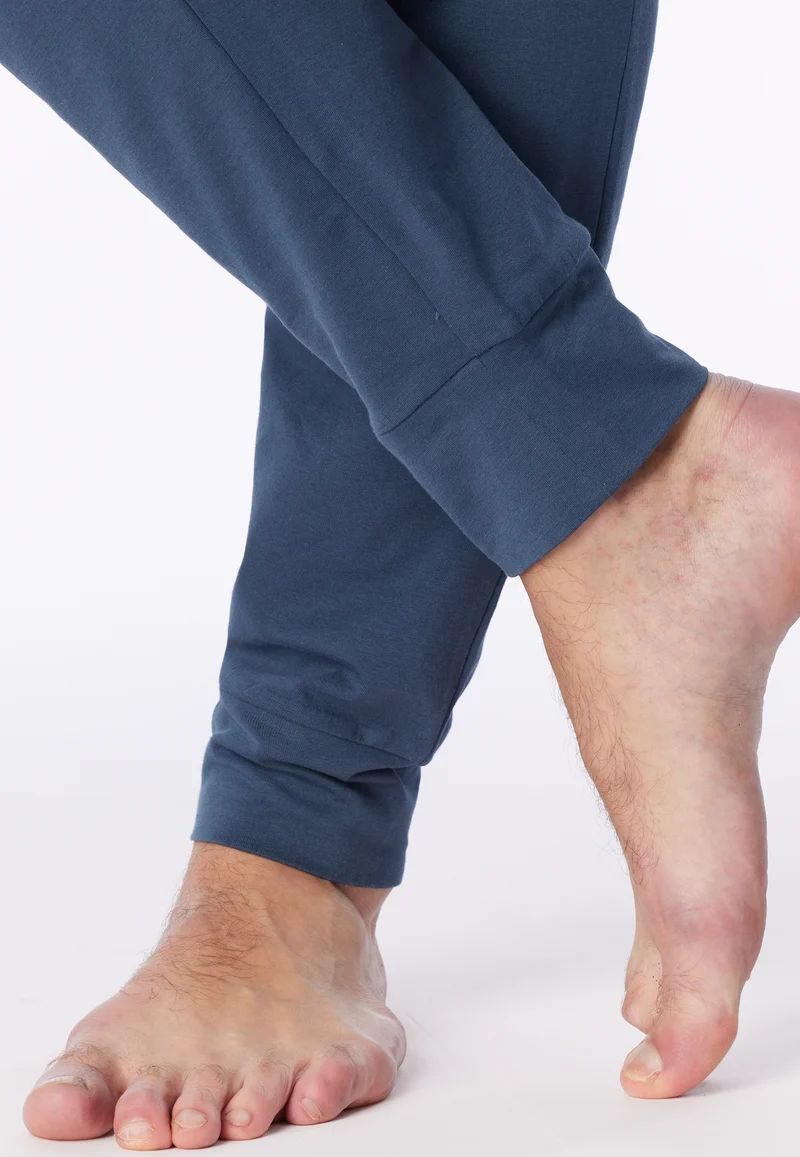 Schlafanzug mit Bündchen Grau/Blau - 95/5