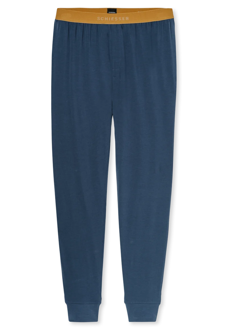 Schlafanzug mit Bündchen Grau/Blau - 95/5