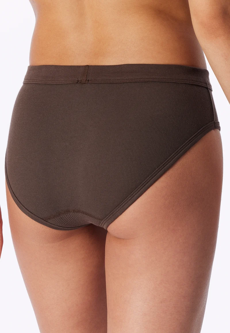 High Waist Slip Feinripp Braun - Revival Paula