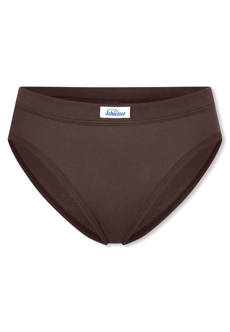 High Waist Slip Feinripp Braun - Revival Paula