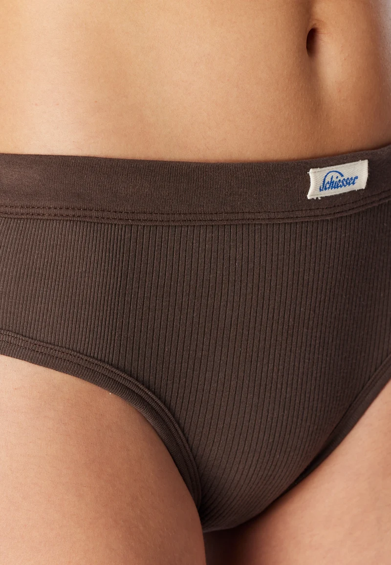 High Waist Slip Feinripp Braun - Revival Paula