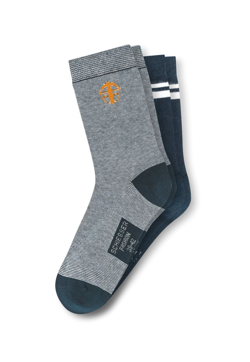 Socken Herren 2er-Pack Blau/Grau - Fashion