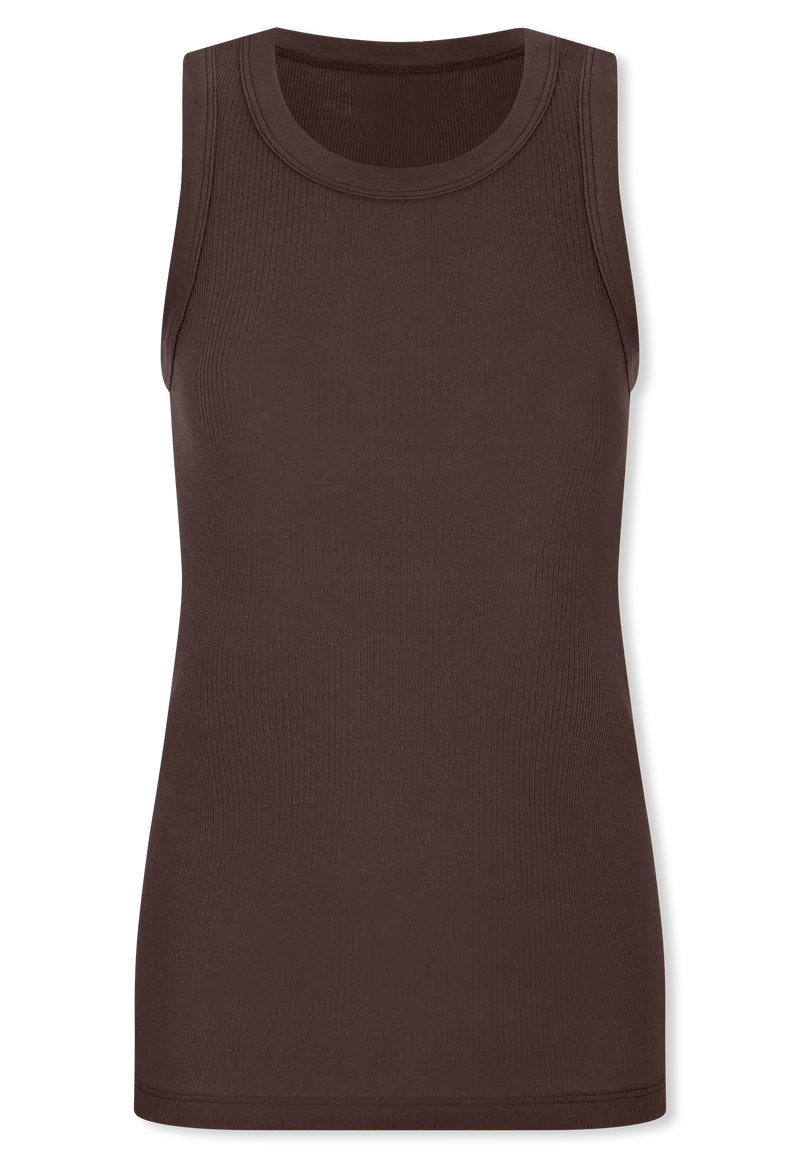 Tank Top Feinripp Braun - Revival Paula