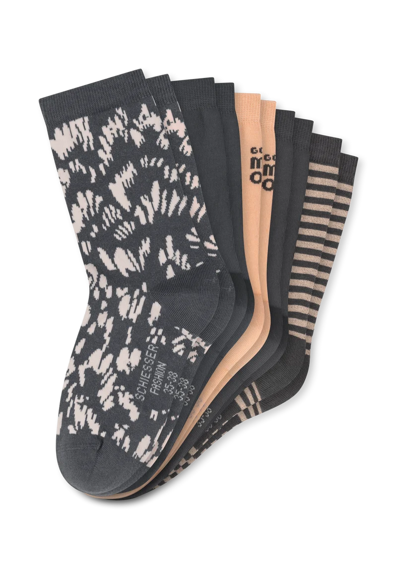Socken Damen 5er-Pack Bunt gemustert - Fashion