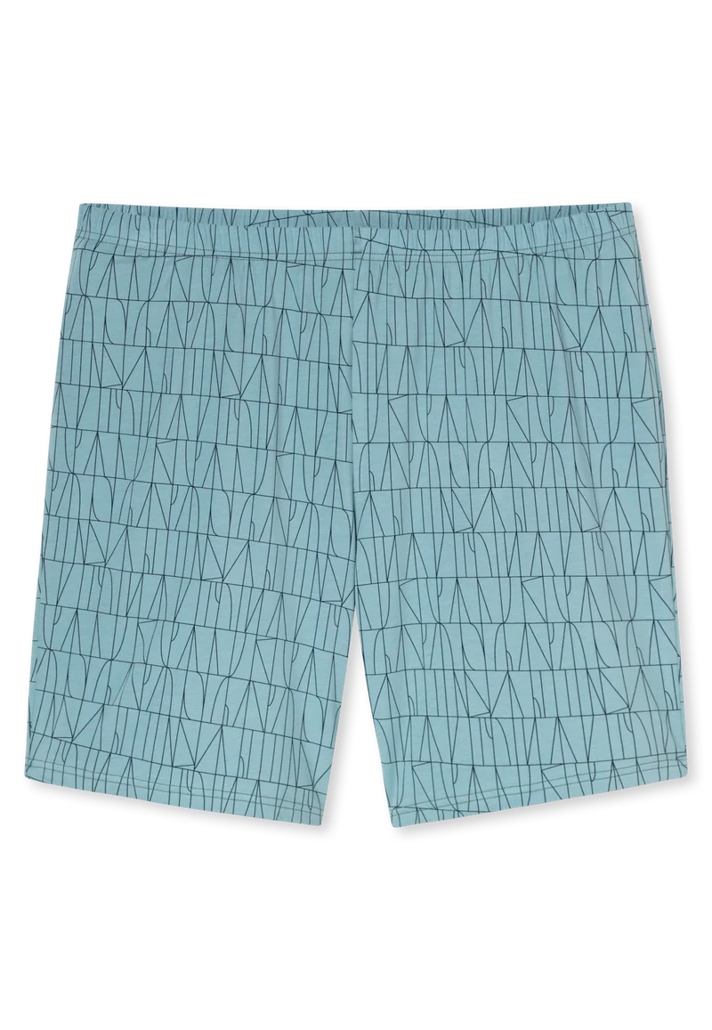 Schlafanzug kurz Blau gemustert - Long Life Soft