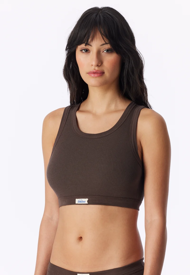 Bustier Feinripp Braun - Revival Paula