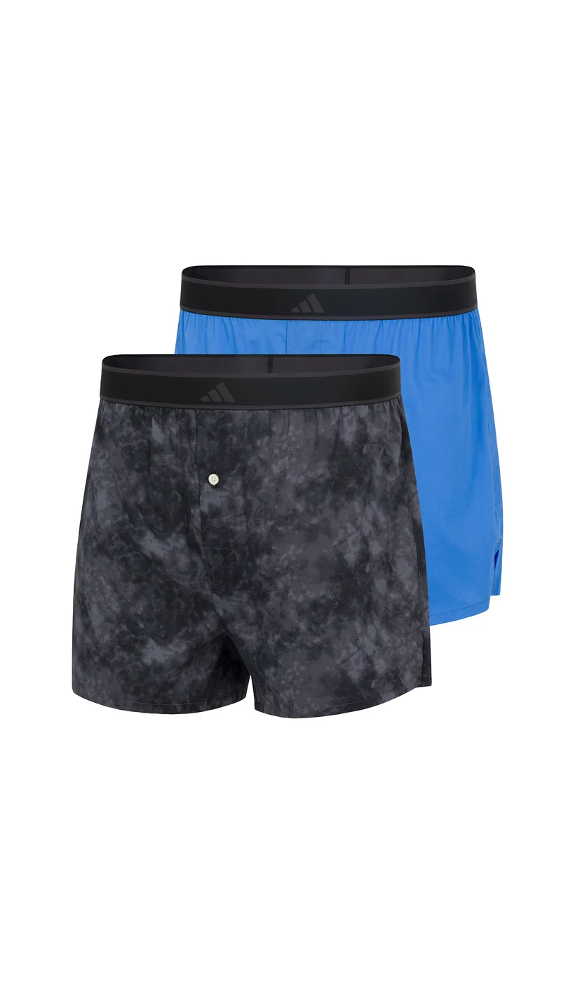 Boxershorts mit Knopfleiste 2er-Pack Schwarz/Blau - ADIDAS