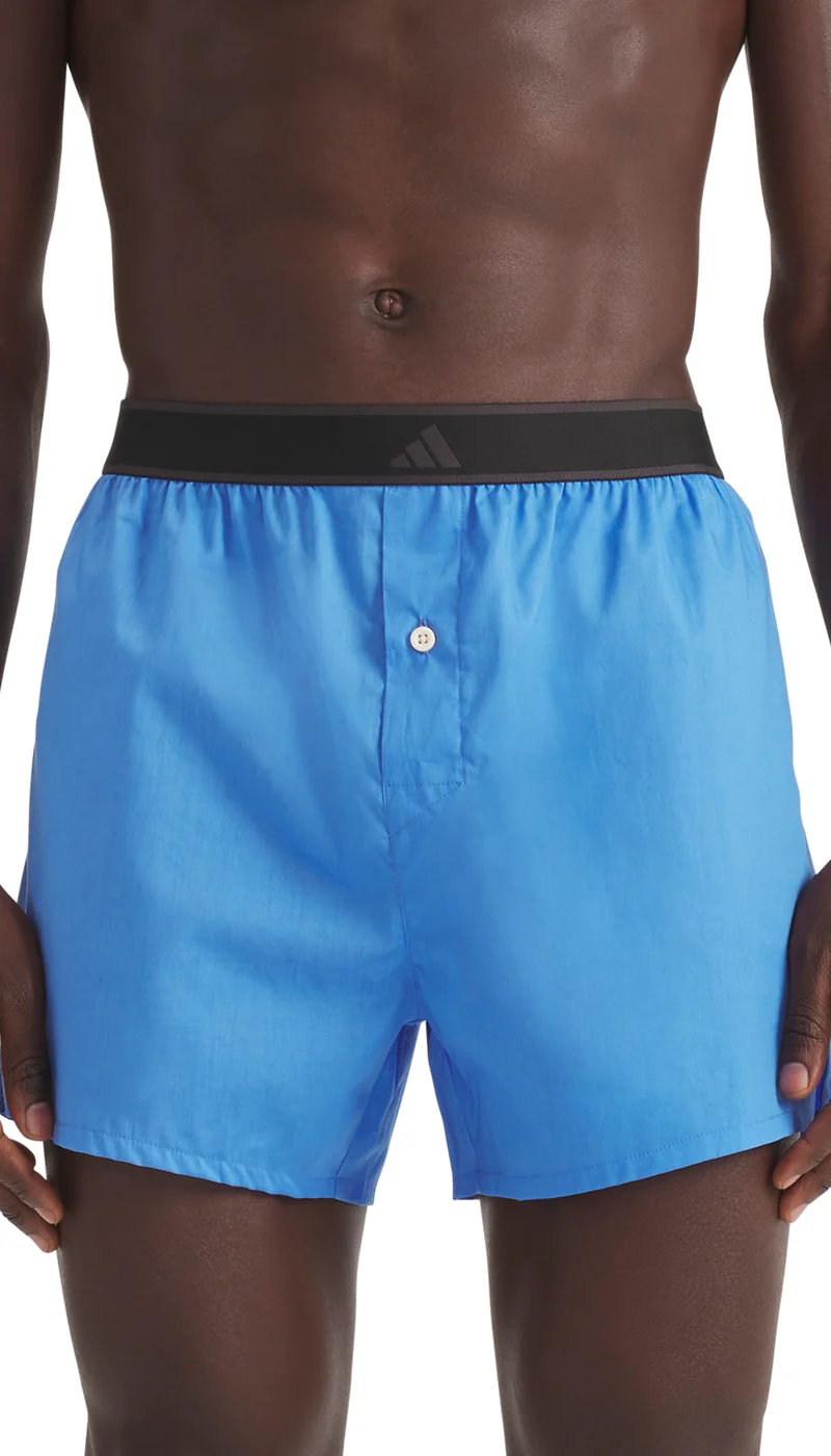 Boxershorts mit Knopfleiste 2er-Pack Schwarz/Blau - ADIDAS
