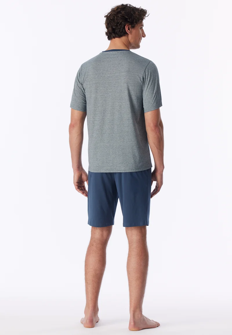 Schlafanzug kurz Blau/Grau - 95/5