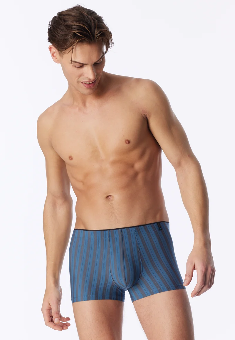 Enge Boxershorts Blau/Grau gestreift - Long Life Soft