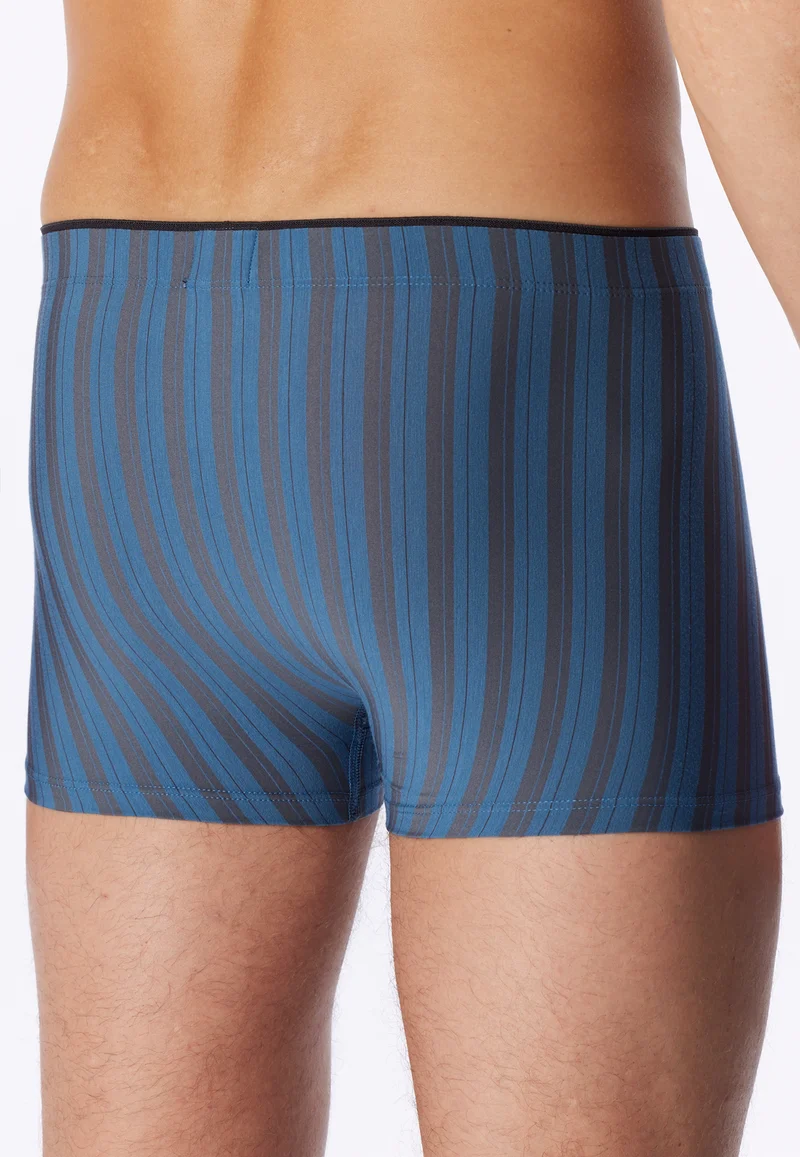 Enge Boxershorts Blau/Grau gestreift - Long Life Soft