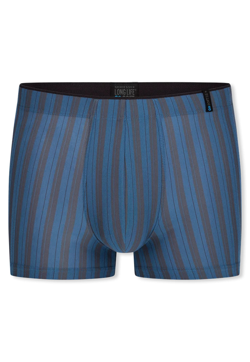 Enge Boxershorts Blau/Grau gestreift - Long Life Soft