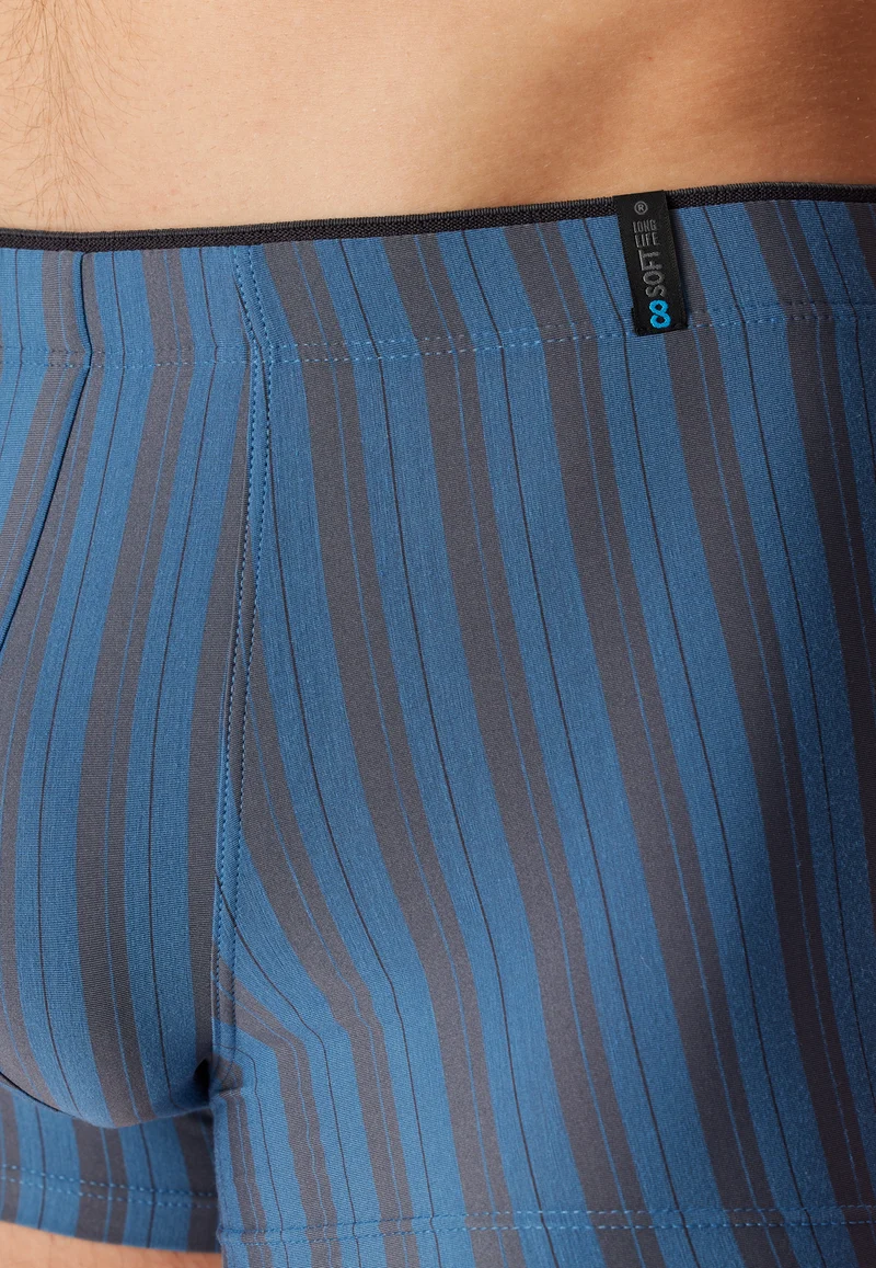Enge Boxershorts Blau/Grau gestreift - Long Life Soft