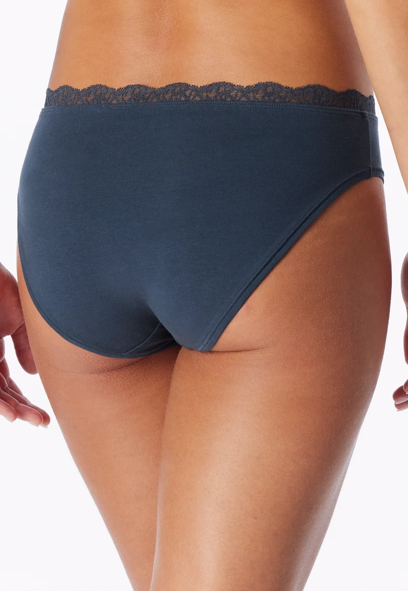 Slip mit Spitze Blau - Unique Cotton