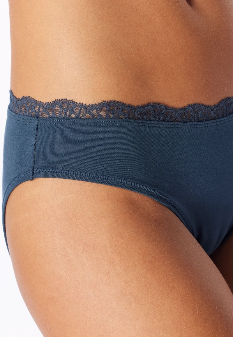 Slip mit Spitze Blau - Unique Cotton